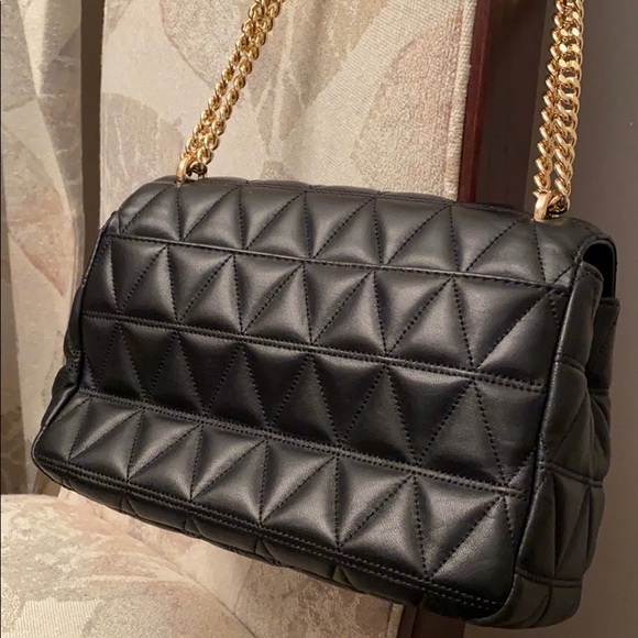 COPY - Black Quilted Shoulder Purse - Picture 4 of 4